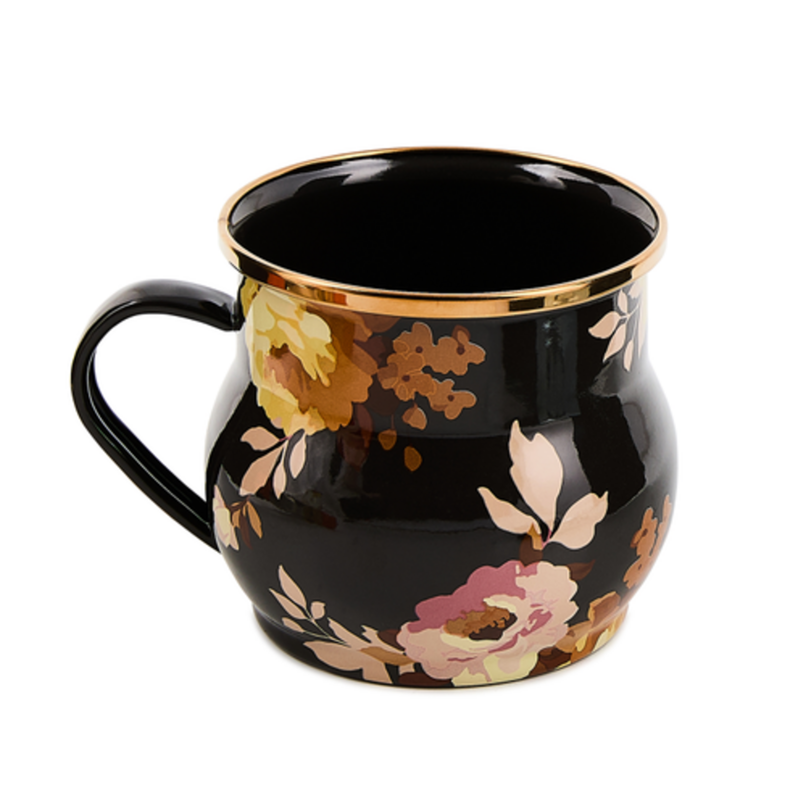 MacKenzie-Childs wild rose brown mug