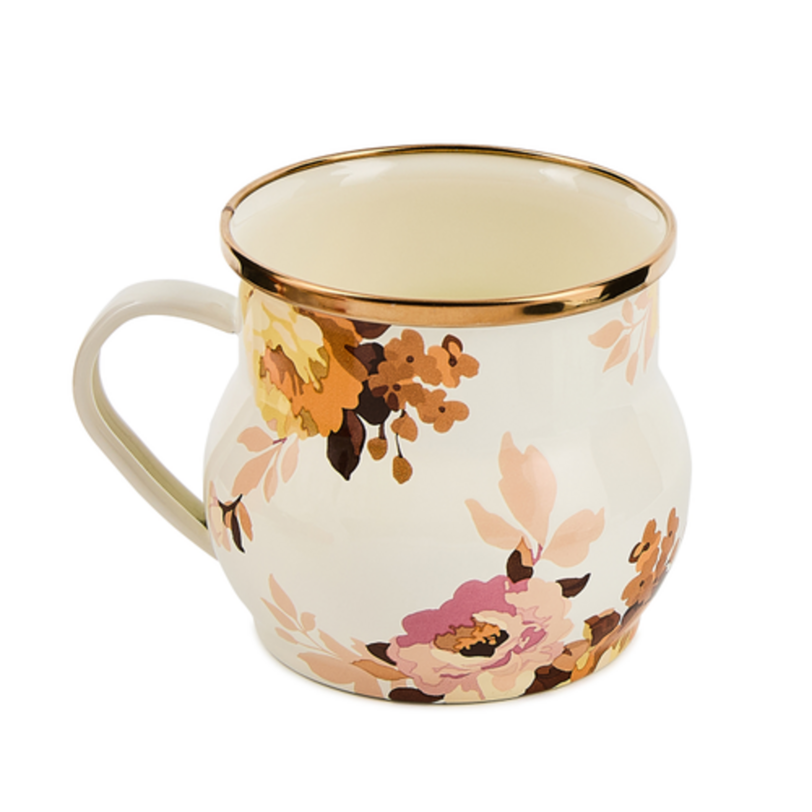 MacKenzie-Childs wild rose white mug