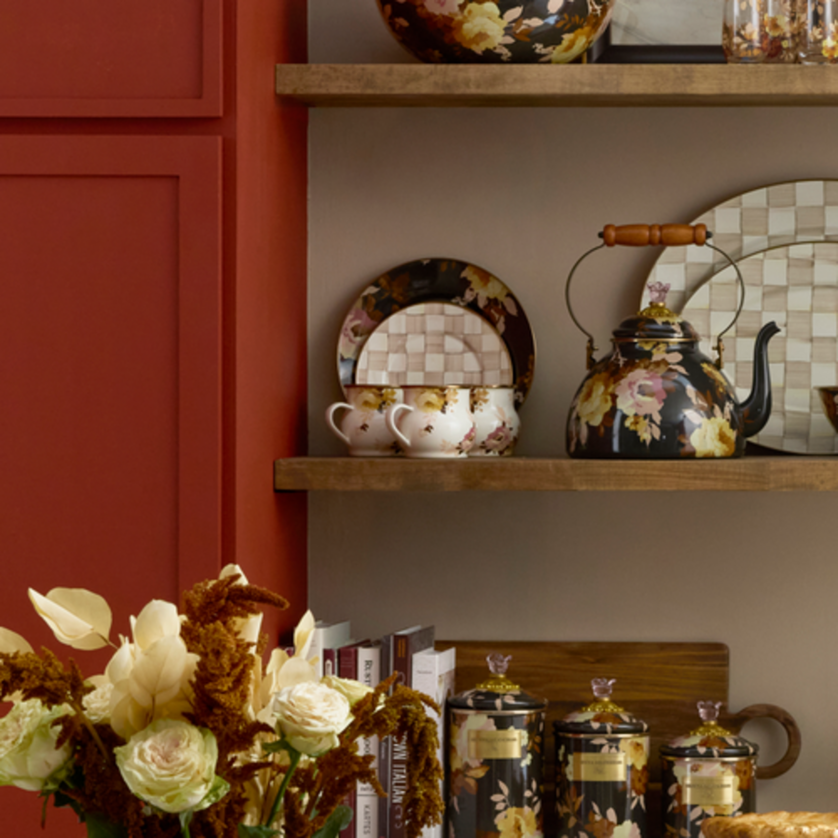 MacKenzie-Childs wild rose white mug