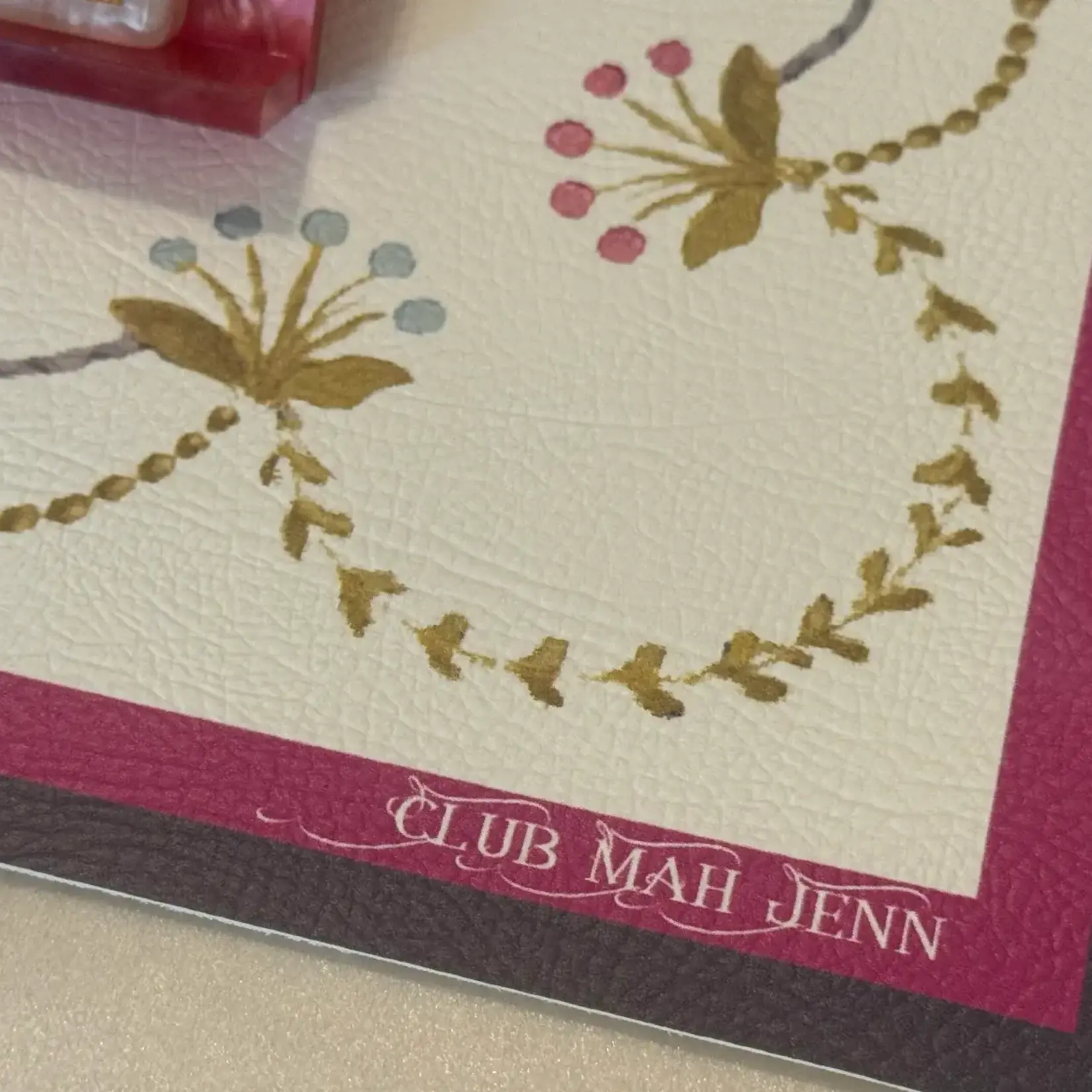 Club Mah Jenn D'or Flower Leatherette Mat - Jewel Tone