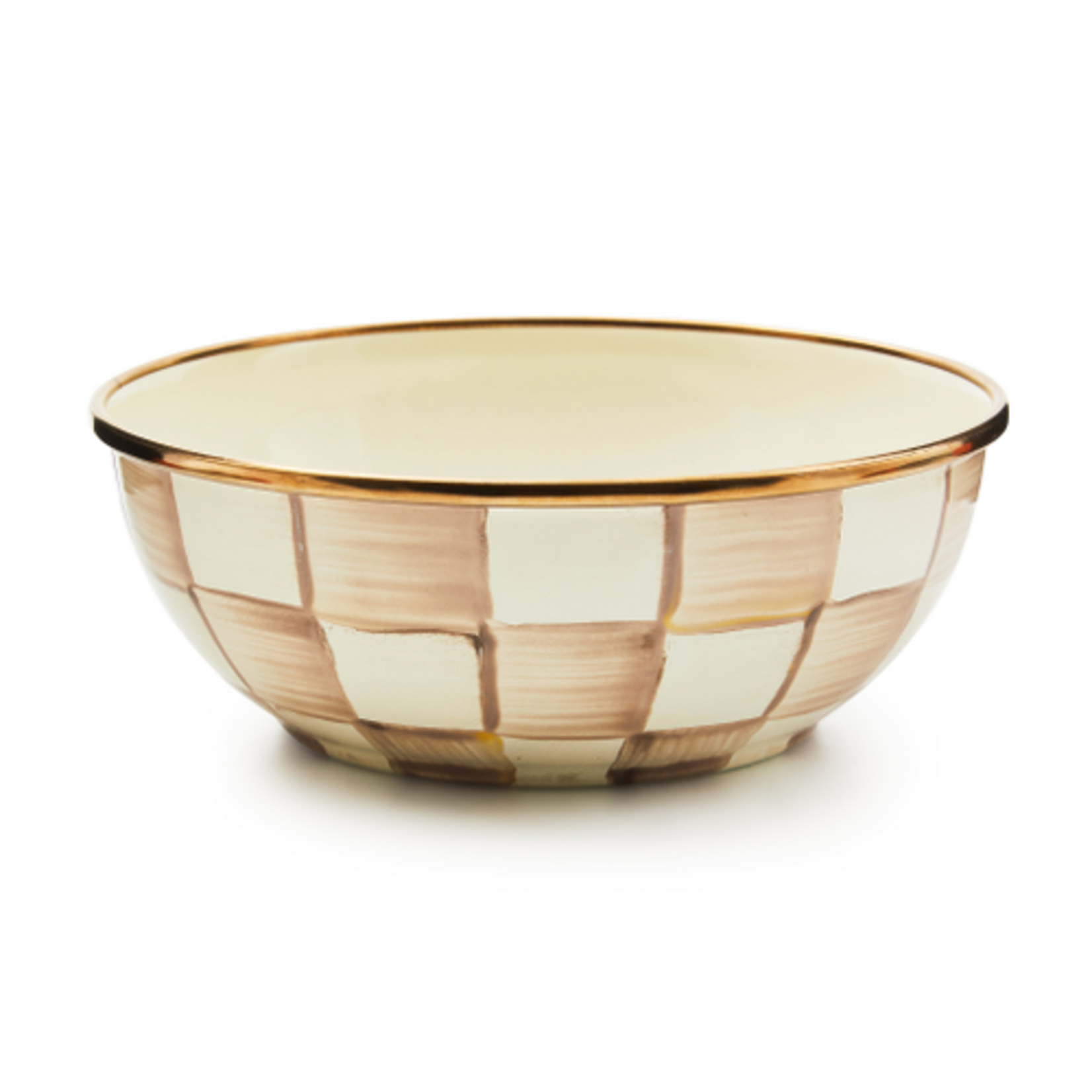 MacKenzie-Childs mocha check everyday bowl