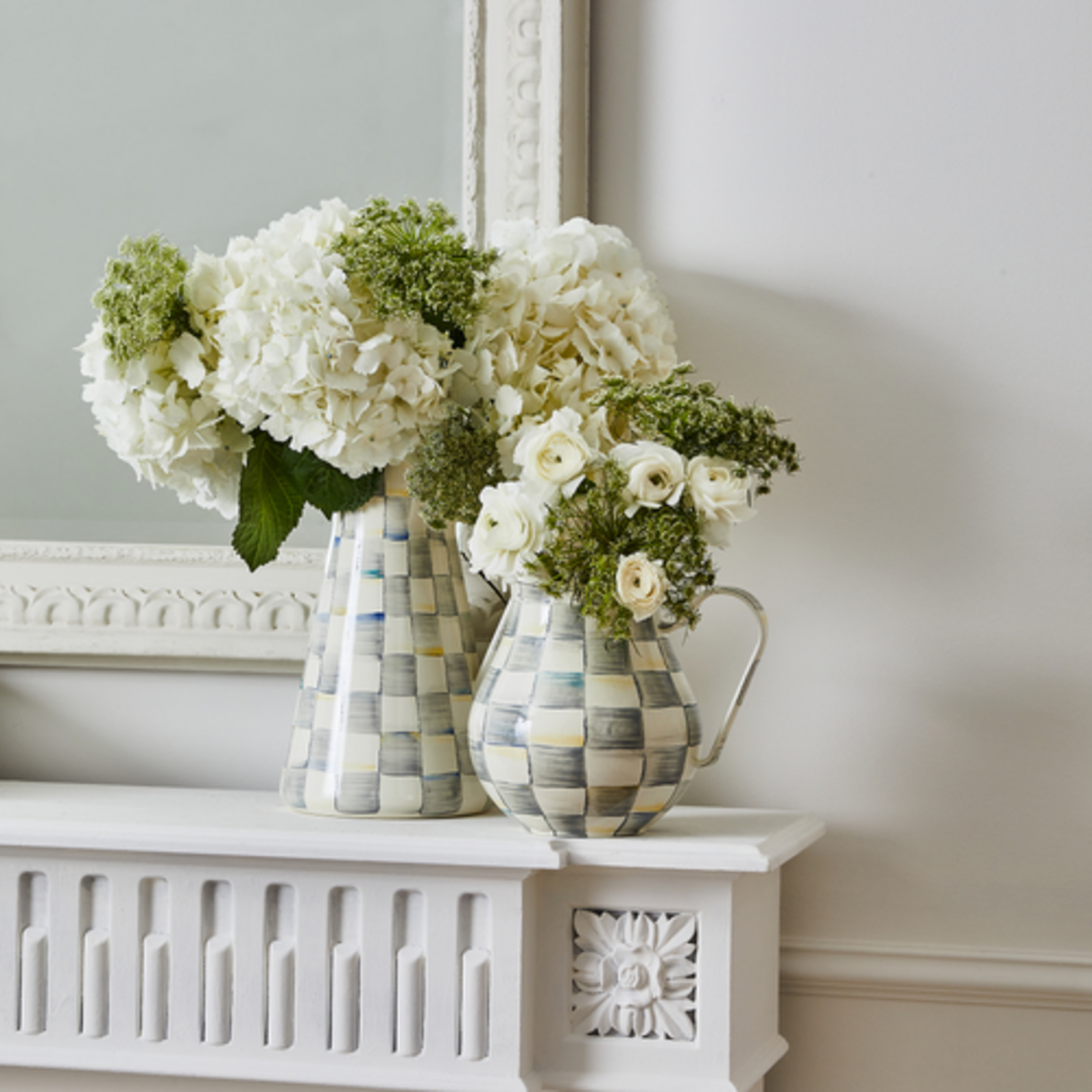 MacKenzie-Childs sterling check large practical pitcher