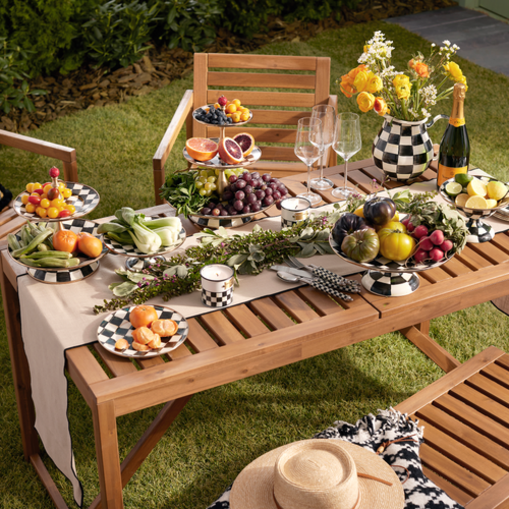 MacKenzie-Childs courtly check salad/dessert plate