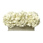 Rect Small Container Silver Leaf - Hydrangea White Artificial