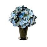 Glass Julep Cup Hammered - Artificial Hydrangea Blue