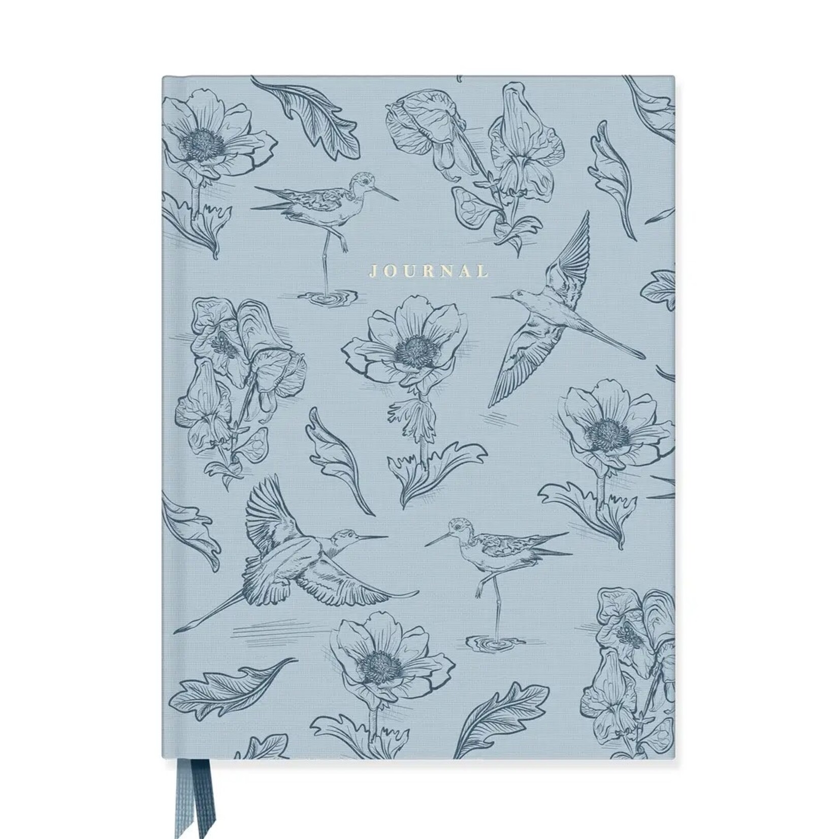 Good JuJu Blue Botanical Bird Toile Journal