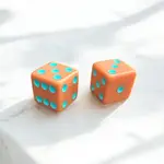 Peace Love Mahjong Cantaloupe with Light Aqua Dice (set of 2)