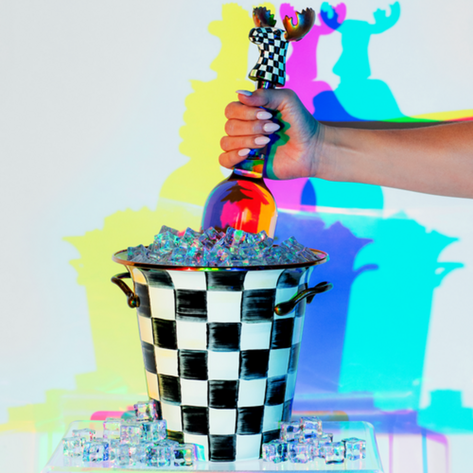 MacKenzie-Childs courtly check wine cooler