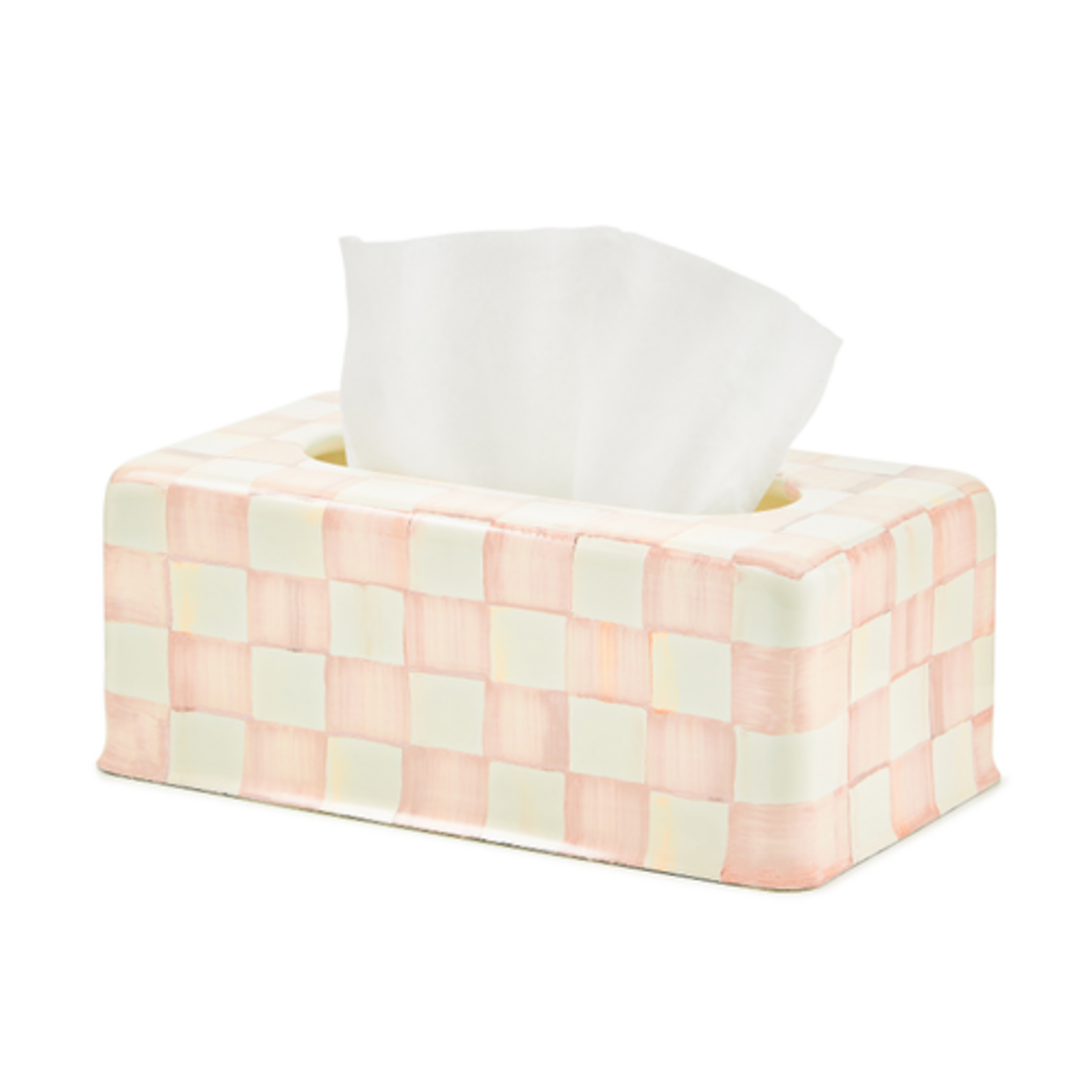 MacKenzie-Childs rosy check standard tissue box cover