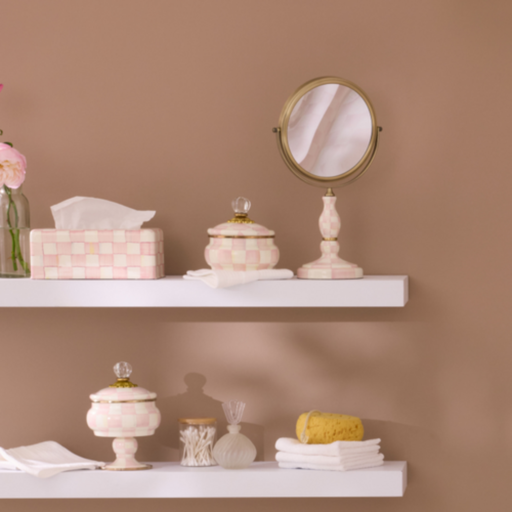 MacKenzie-Childs rosy check standard tissue box cover