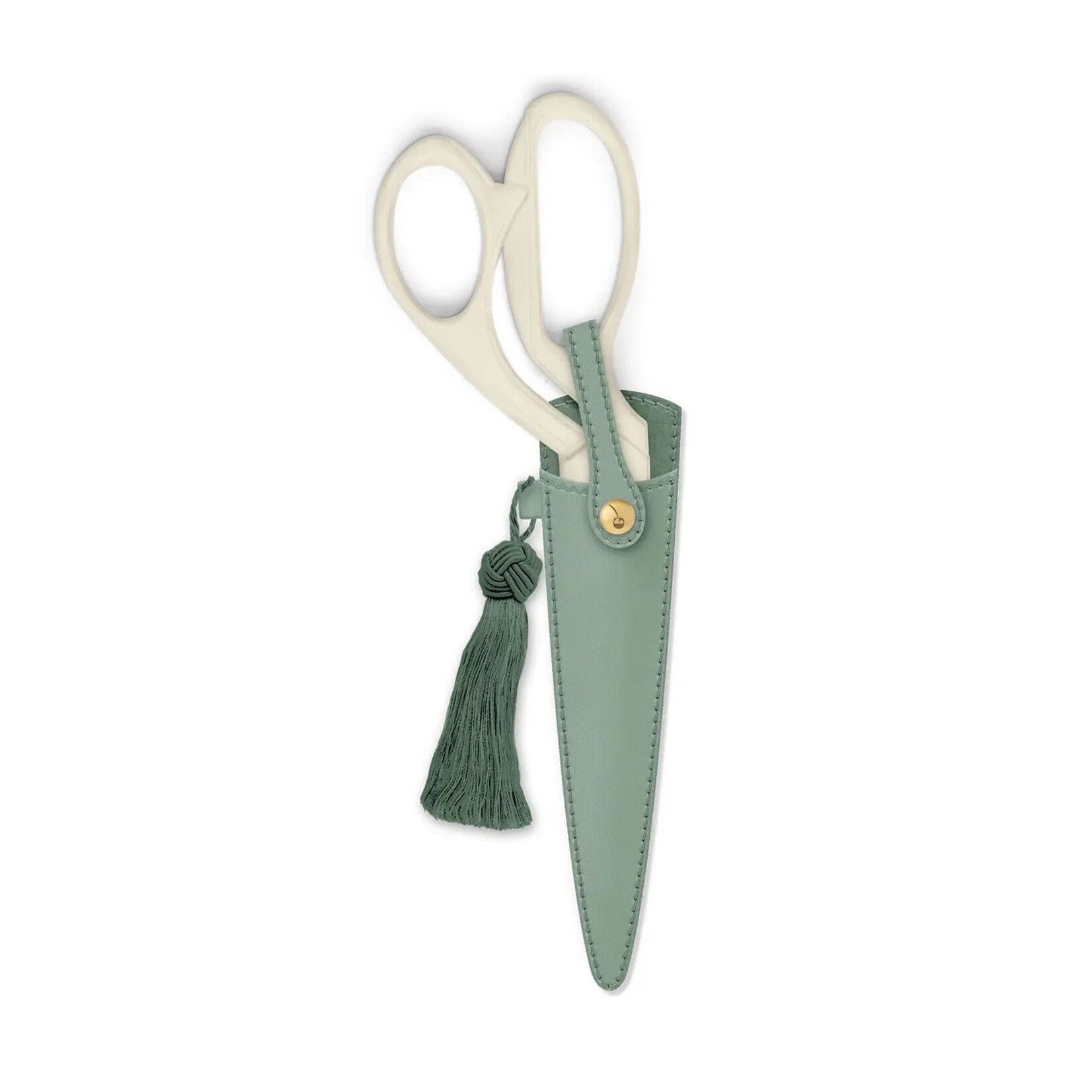 Good JuJu Ivory and Gold Heirloom Scissors with Case - Sage Green