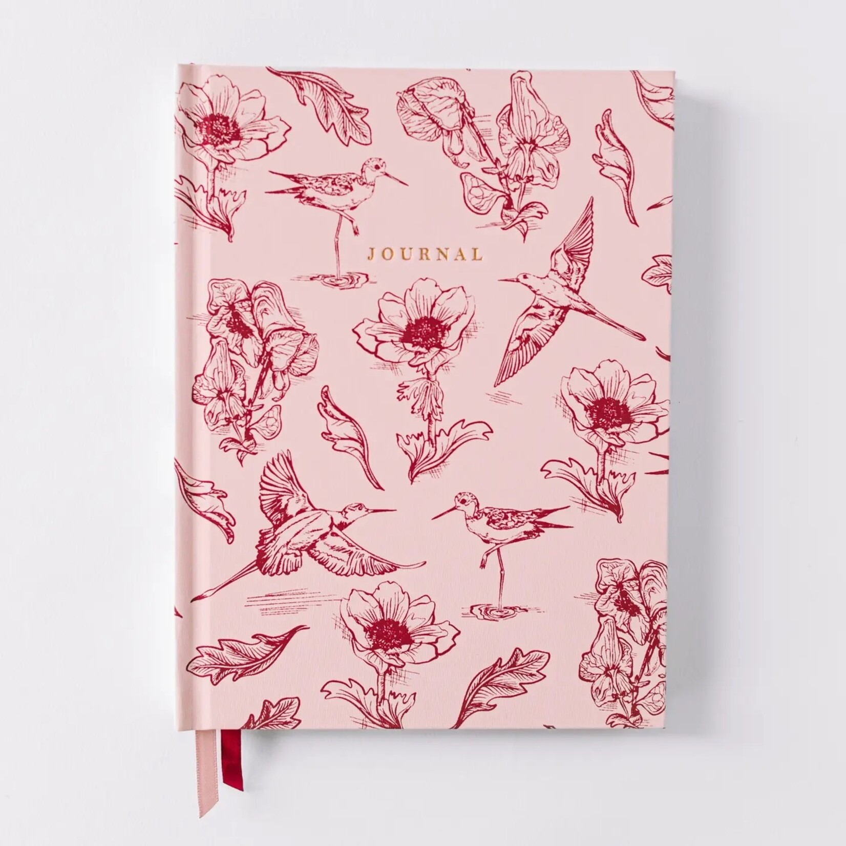 Good JuJu Pink Botanical Bird Toile Journal
