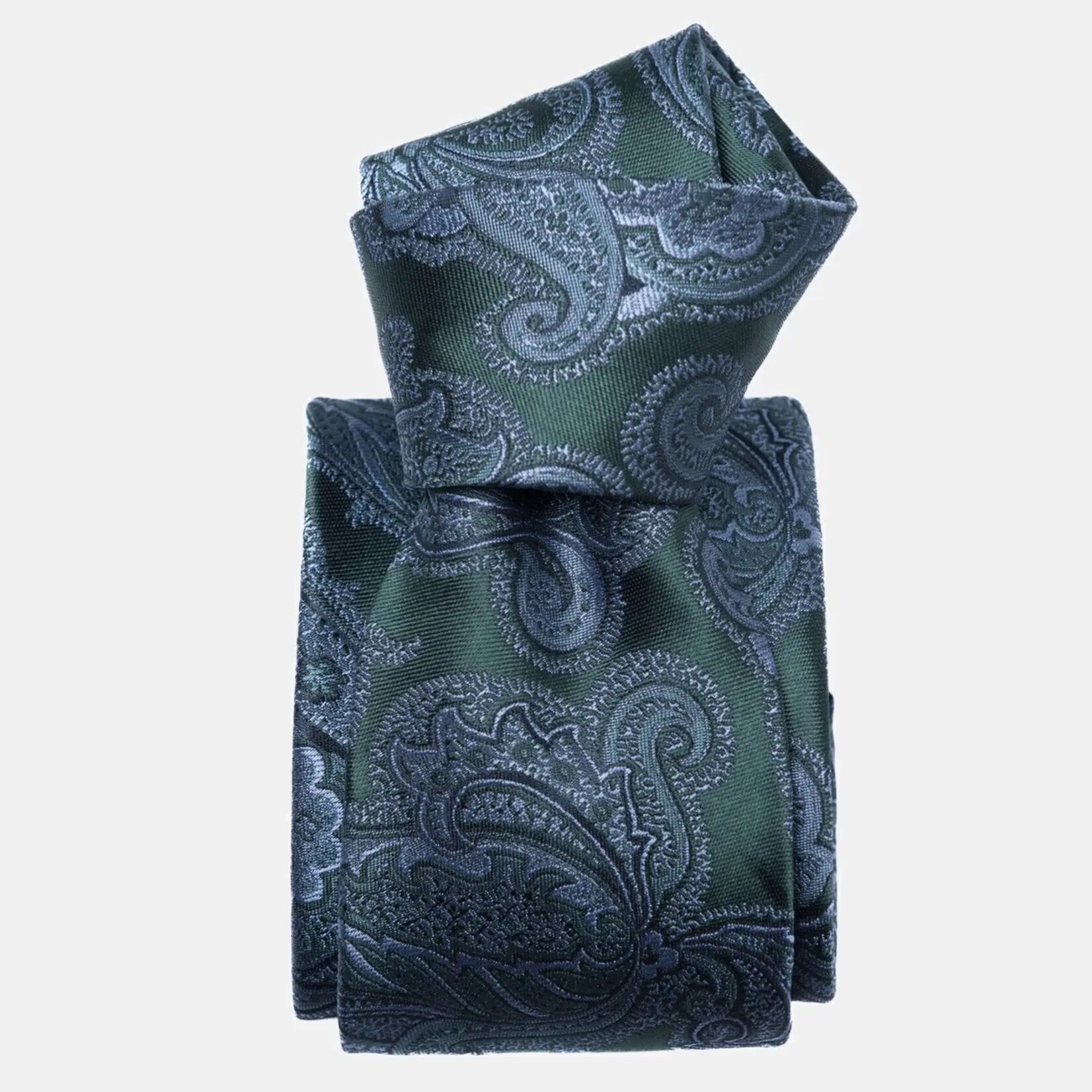 Elizabetta Made in Italy USA Cortina - Silk Jacquard Tie - Bottle Green