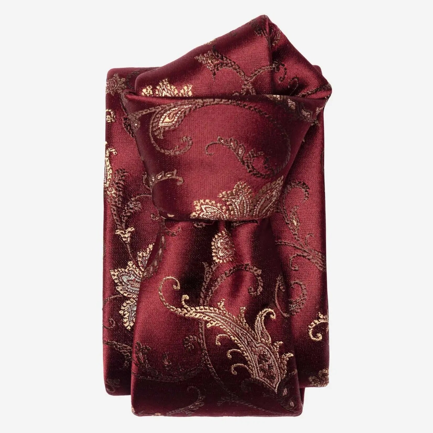 Elizabetta Made in Italy USA Prosecco - Silk Jacquard Tie - Burgundy  Standard