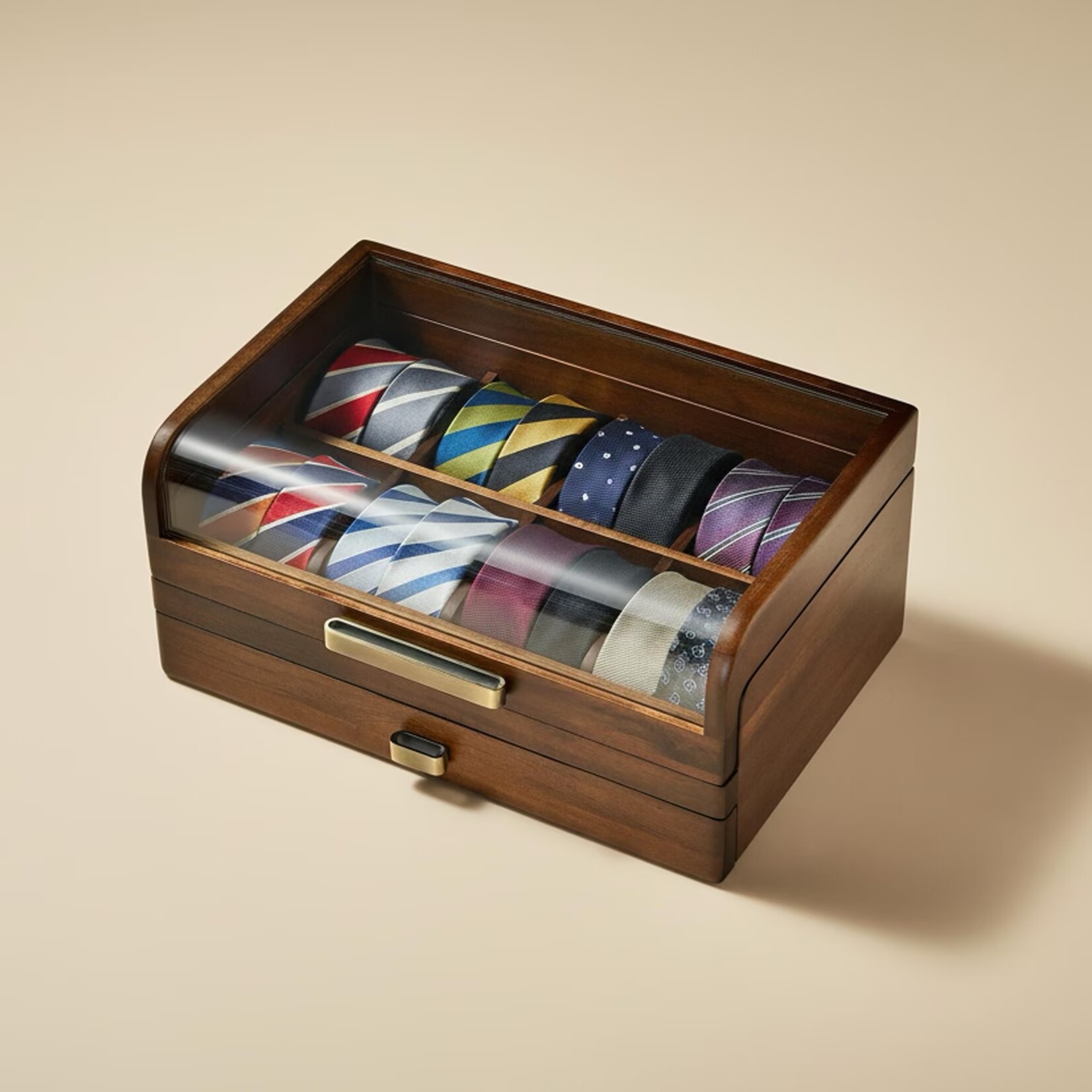 shanikstore My Favorite Ties-Tie Storage Box for Men Acacia Wood Tie