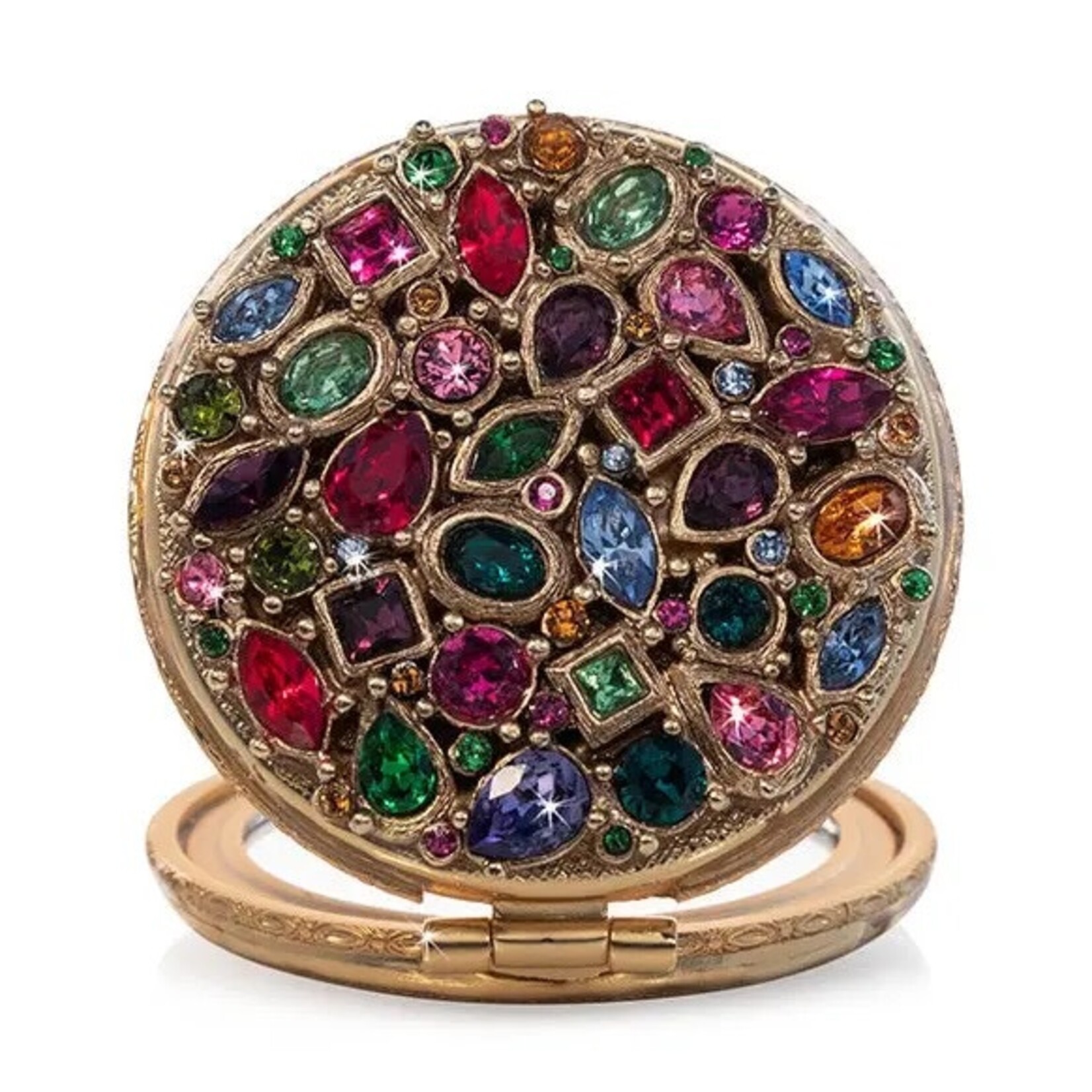Jay Strongwater Helena Round Jeweled Compact