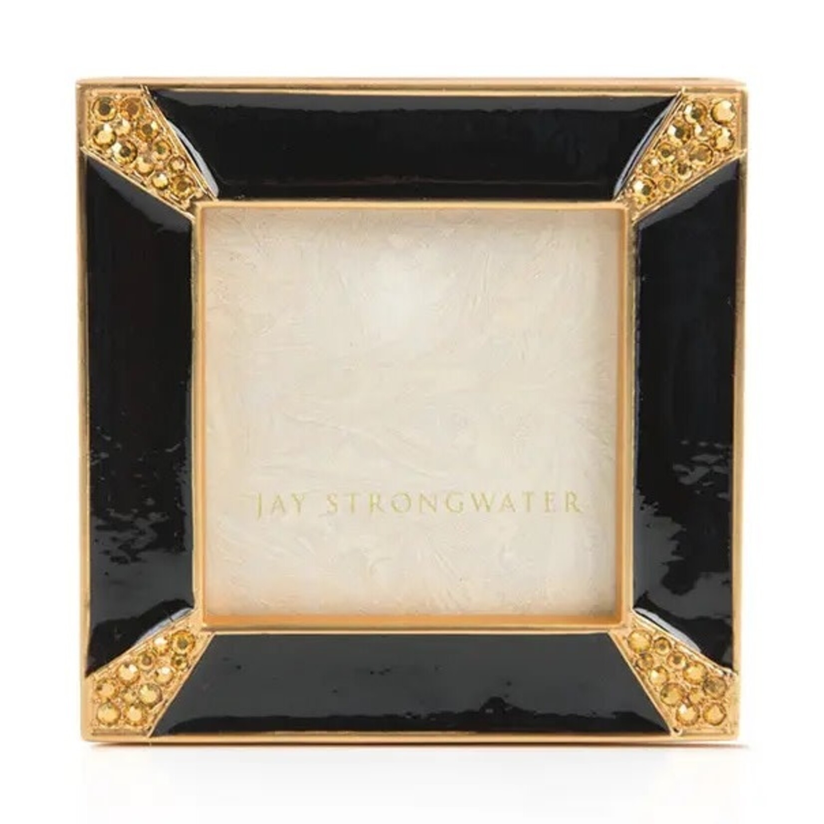 Jay Strongwater Leland Pavé Corner 2" Frame - Black