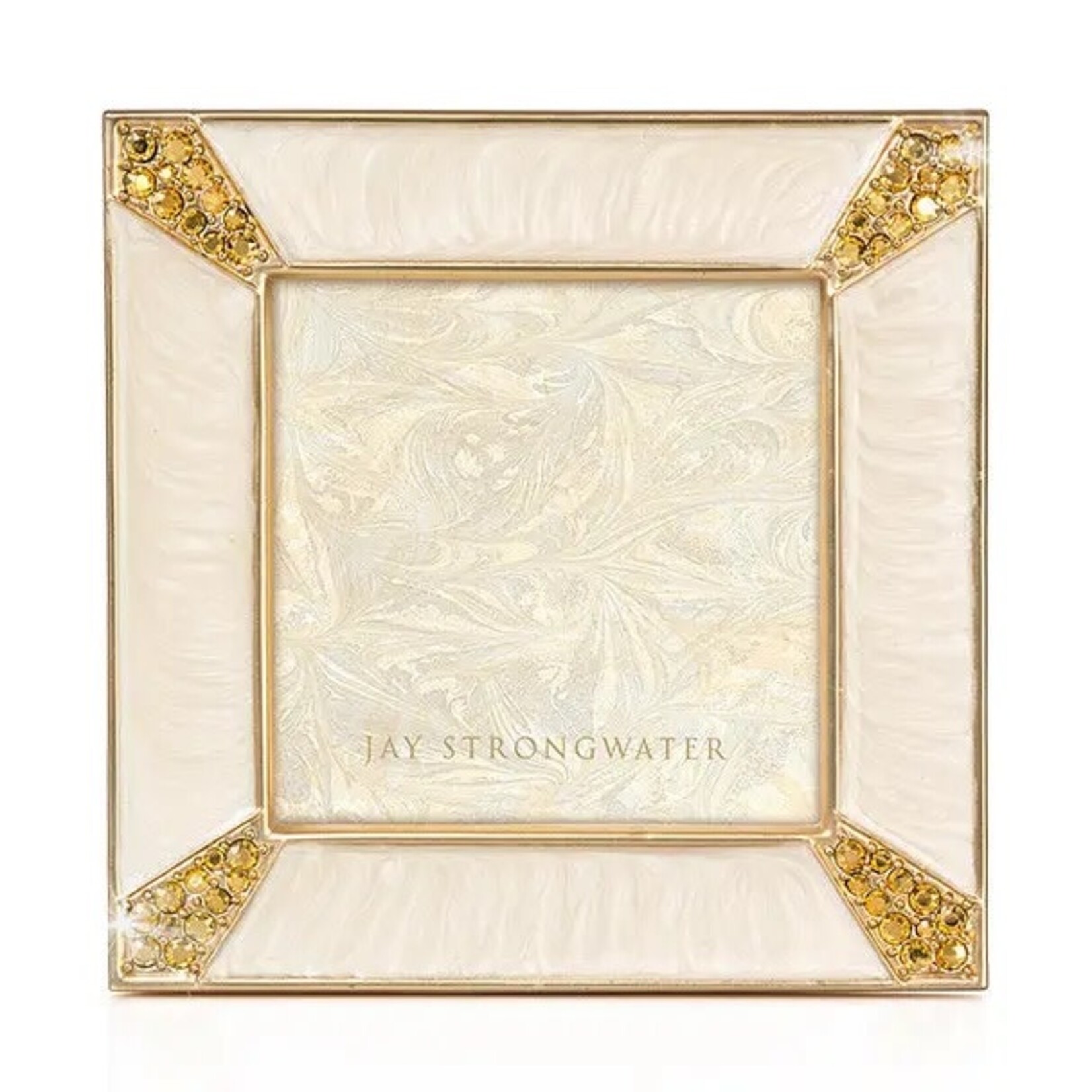 Jay Strongwater Leland Pavé Corner 2" Frame - Gold