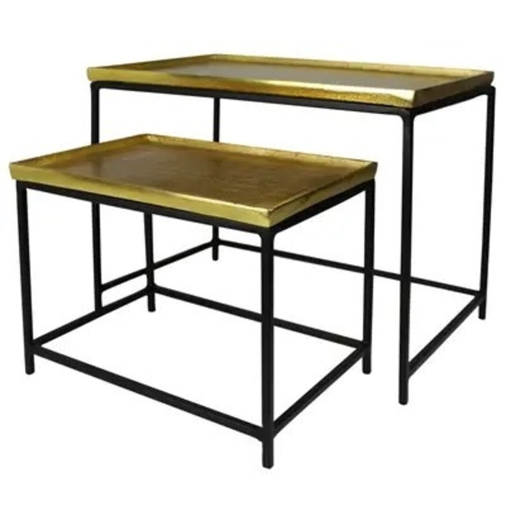 Display Stands, Brass & Black - Set/2