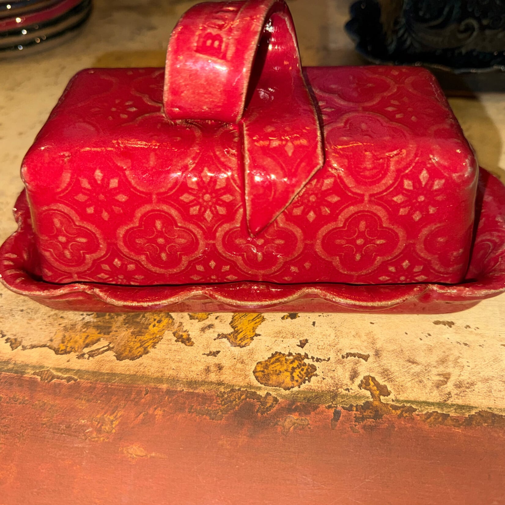 The Crafty *itch Red Dots Butter Dish