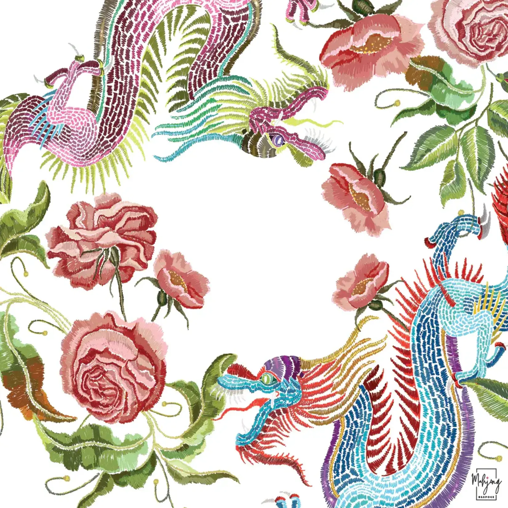 Bespoke Mahjong YEAR OF THE DRAGON MAT - DOVE WHITE