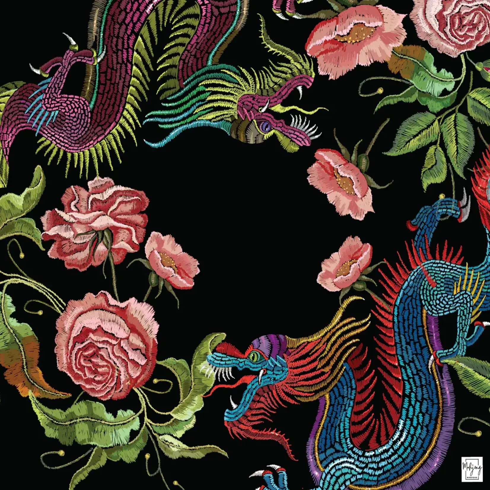 Bespoke Mahjong YEAR OF THE DRAGON MAT - BLACK