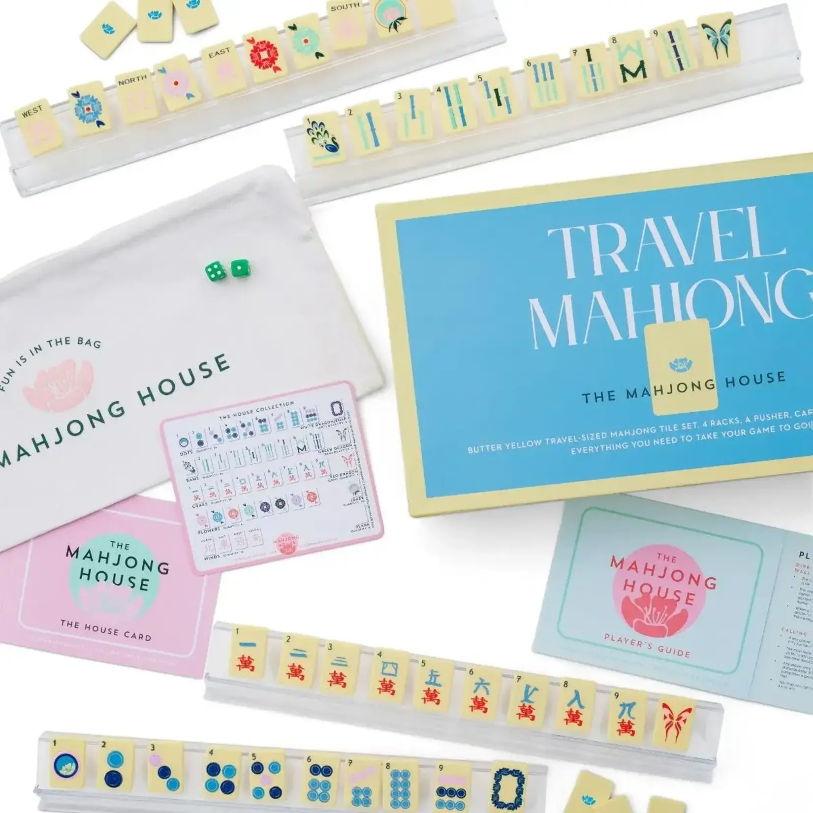 The Mahjong House Butter Yellow Travel Mahjong Set