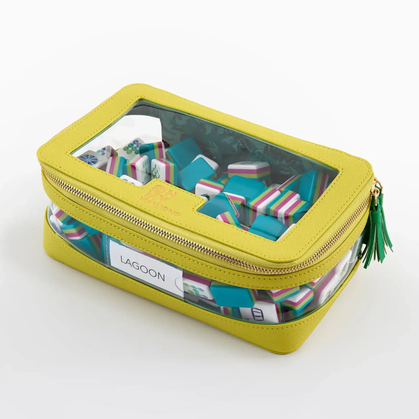 Oh My Mahjong Chartreuse Tile Storage Bag