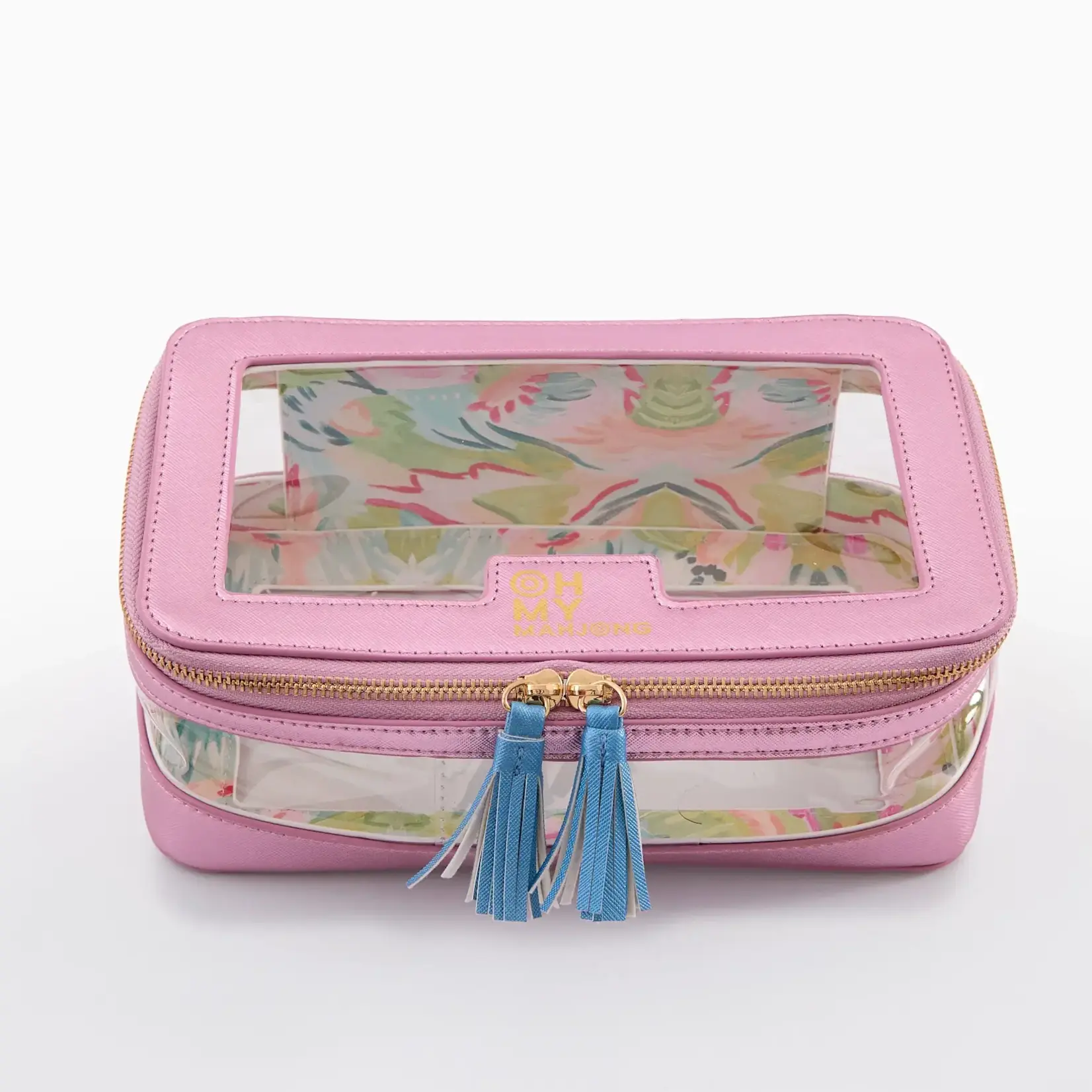 Oh My Mahjong Metallic Light Pink Tile Storage Bag