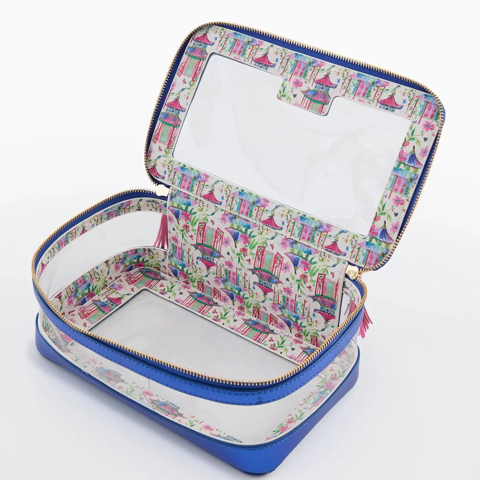 Oh My Mahjong Metallic Blue Tile Storage Bag