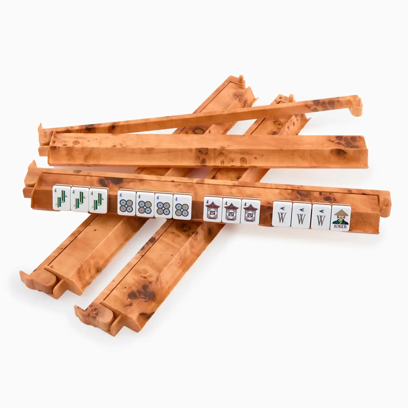Oh My Mahjong Burl Rack and Pusher Set