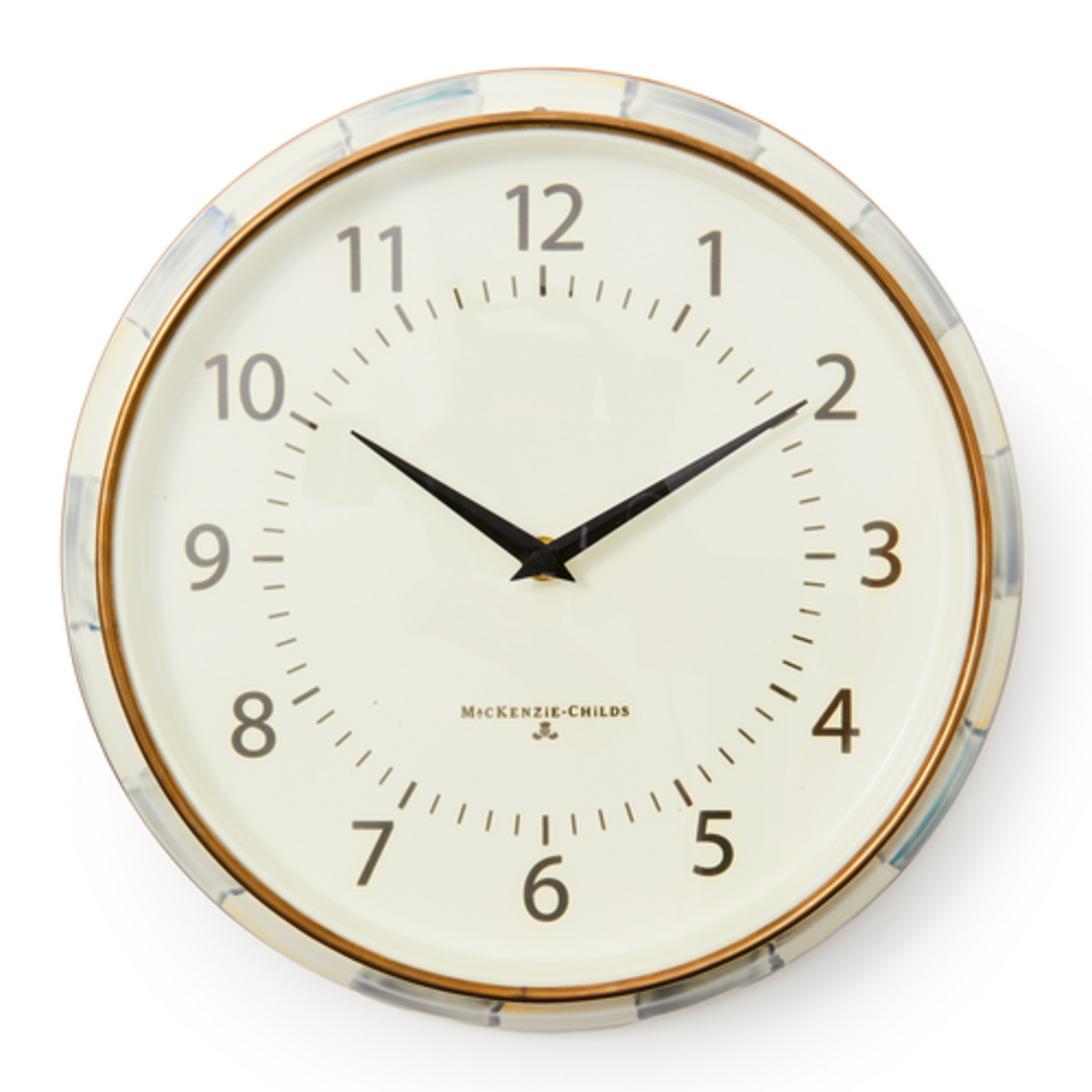 MacKenzie-Childs sterling check school wall clock