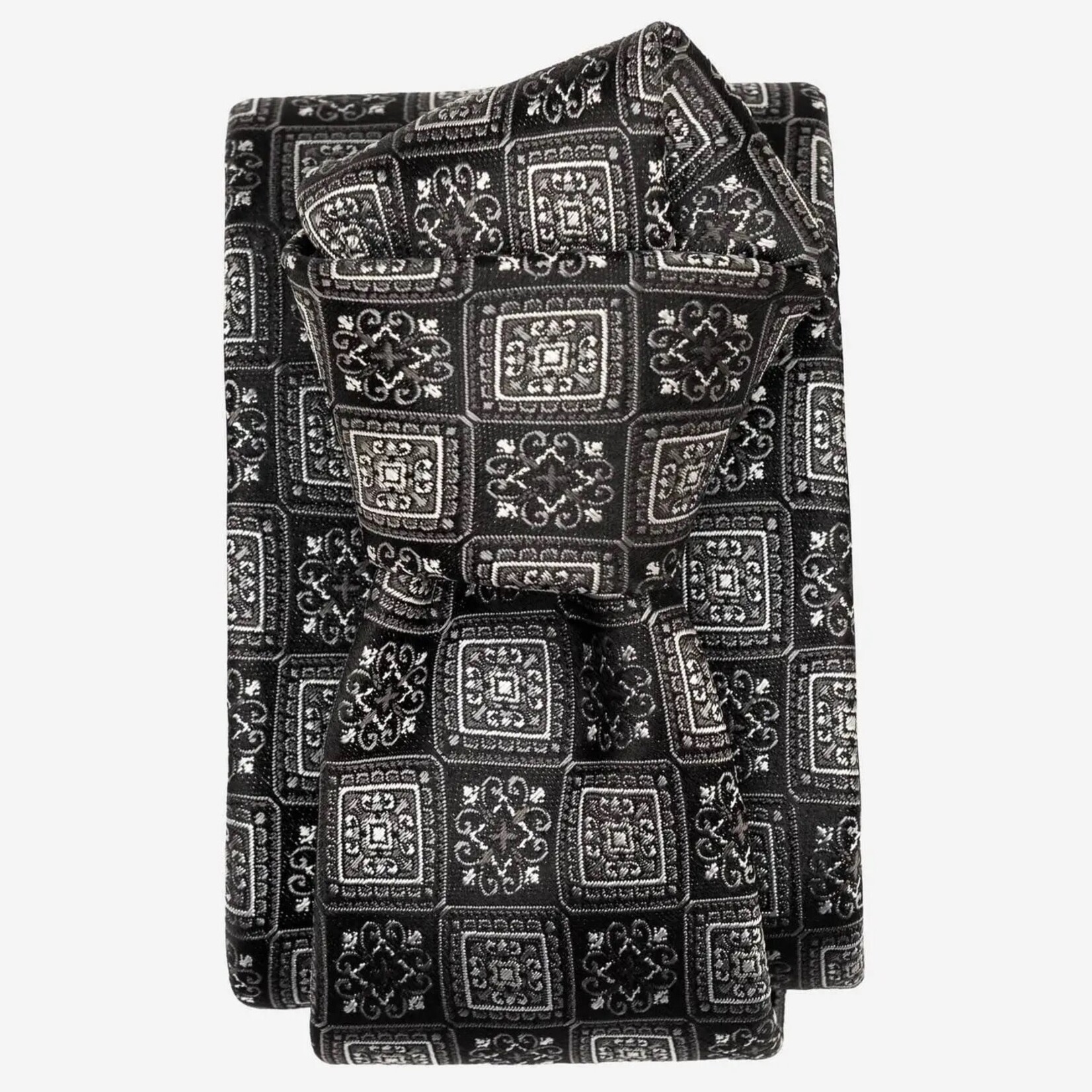 Elizabetta Made in Italy USA De Sica - Silk Jacquard Tie - Black