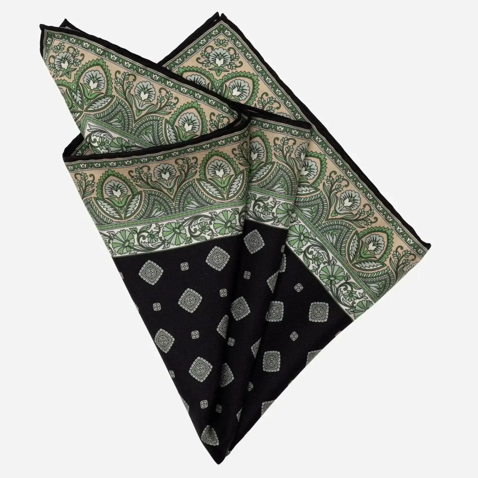 Savino - Silk Pocket Square - Green