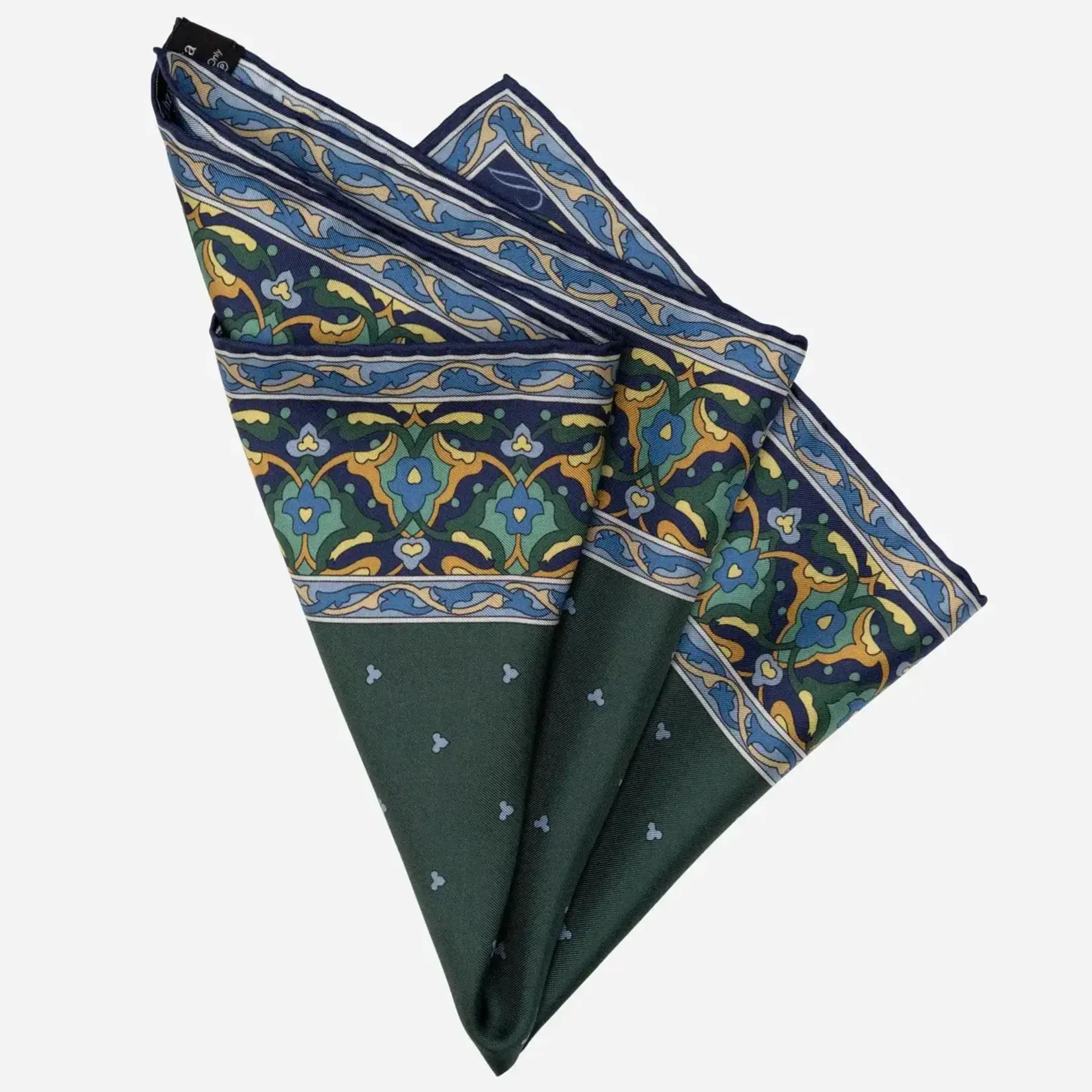 Elizabetta Made in Italy USA Enrico - Silk Pocket Square - Green
