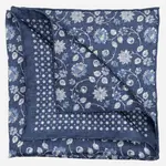 Elizabetta Made in Italy USA Nunzio - Double Sided Silk Pocket Square - Navy