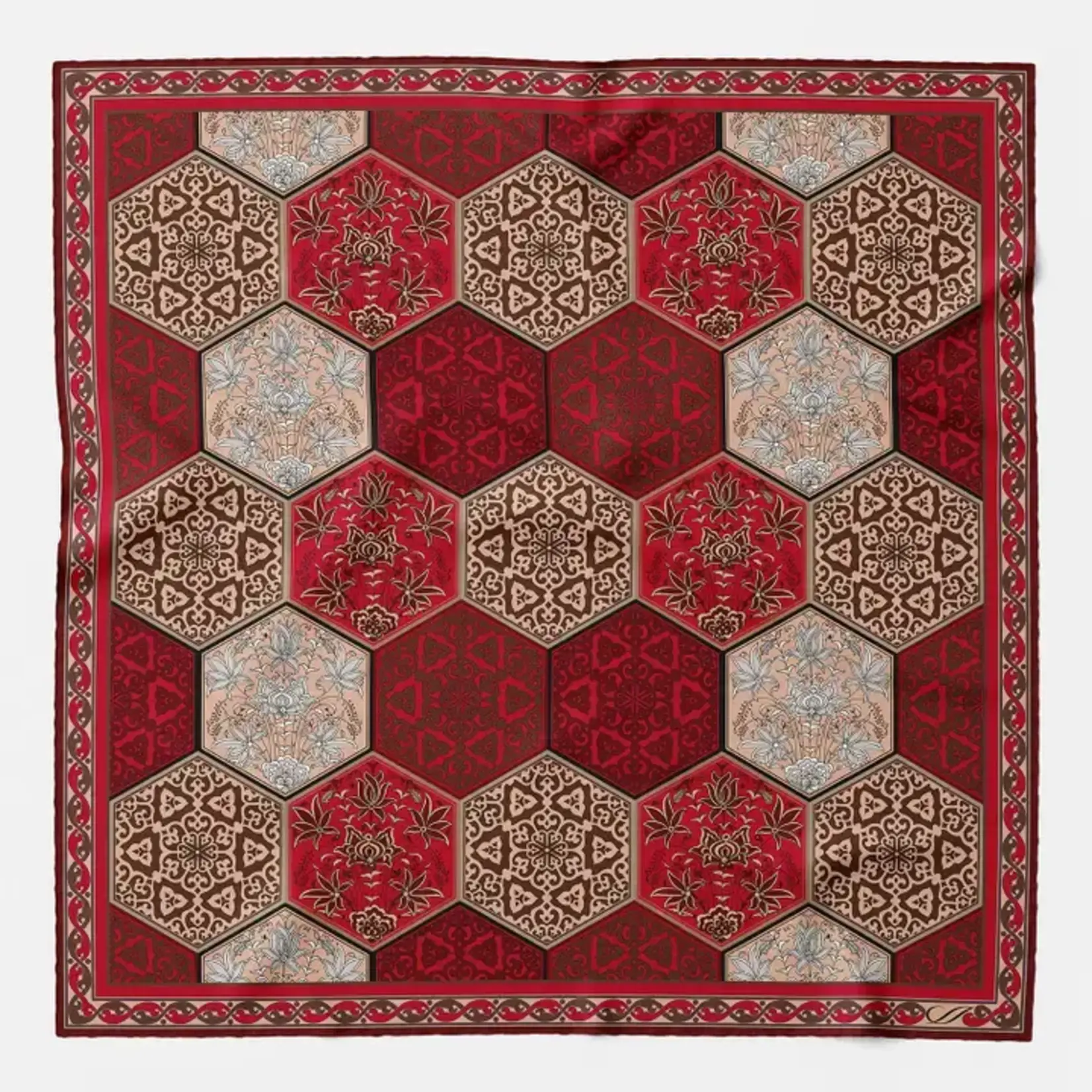 Elizabetta Made in Italy USA Dante - Silk Pocket Square - Red