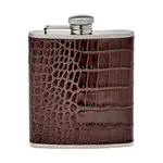 Graphic Image Inc. 6 oz Leather Wrapped Flask-Brown