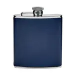 Graphic Image Inc. 6 oz Leather Wrapped Flask-Blue