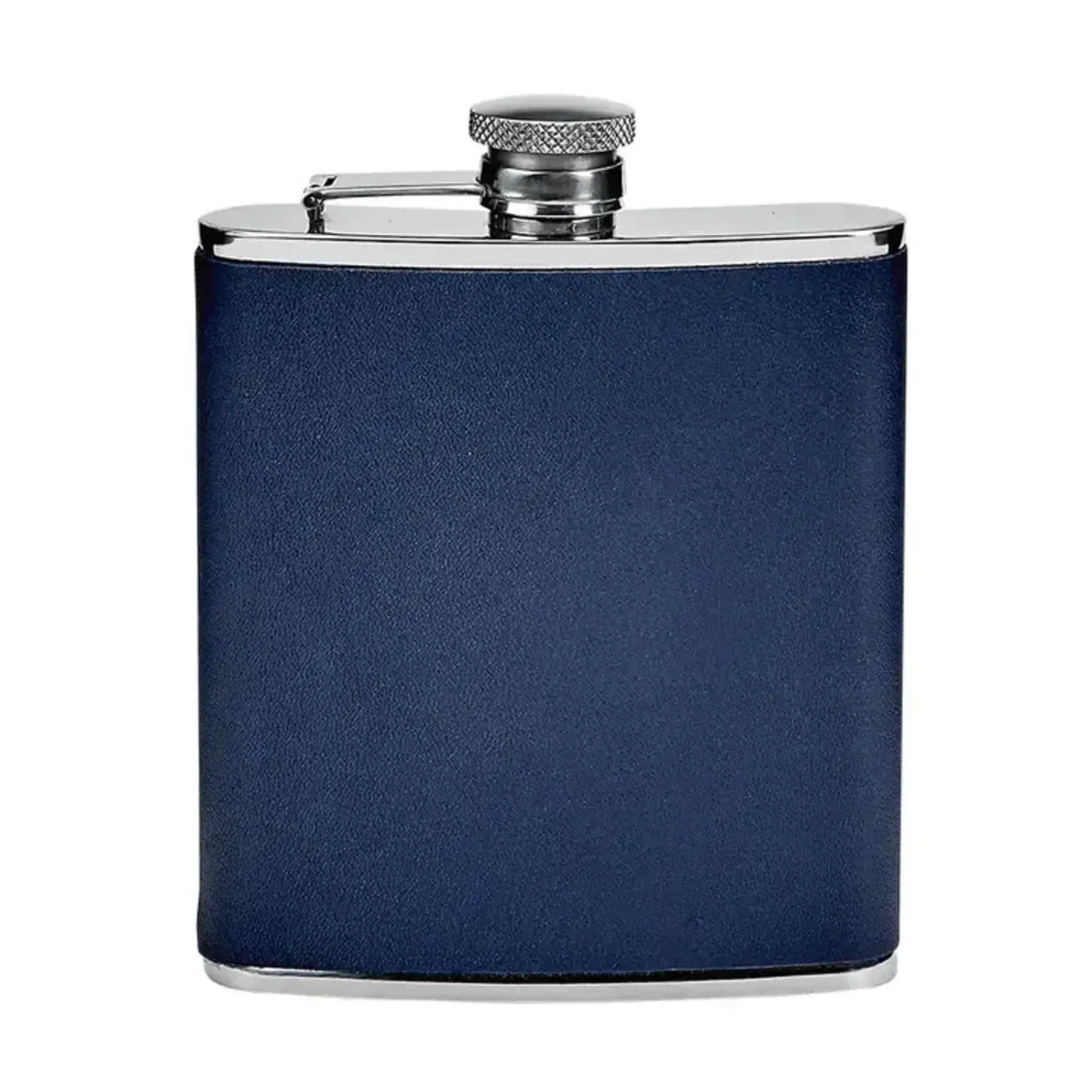 Graphic Image Inc. 6 oz Leather Wrapped Flask-Blue