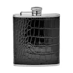 Graphic Image Inc. 6 oz Leather Wrapped Flask-Black