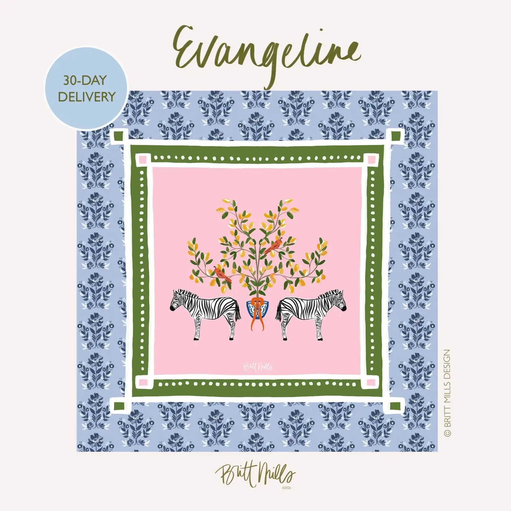 Britt Mills Design Evangeline Mahjong Mat (Non-Neoprene)