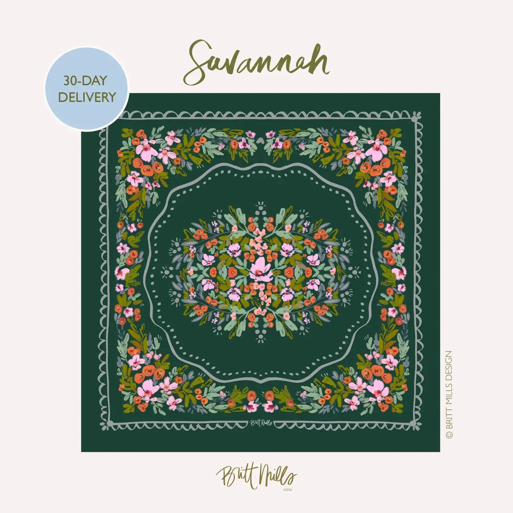 Britt Mills Design Savannah Mahjong Mat (Non-Neoprene)