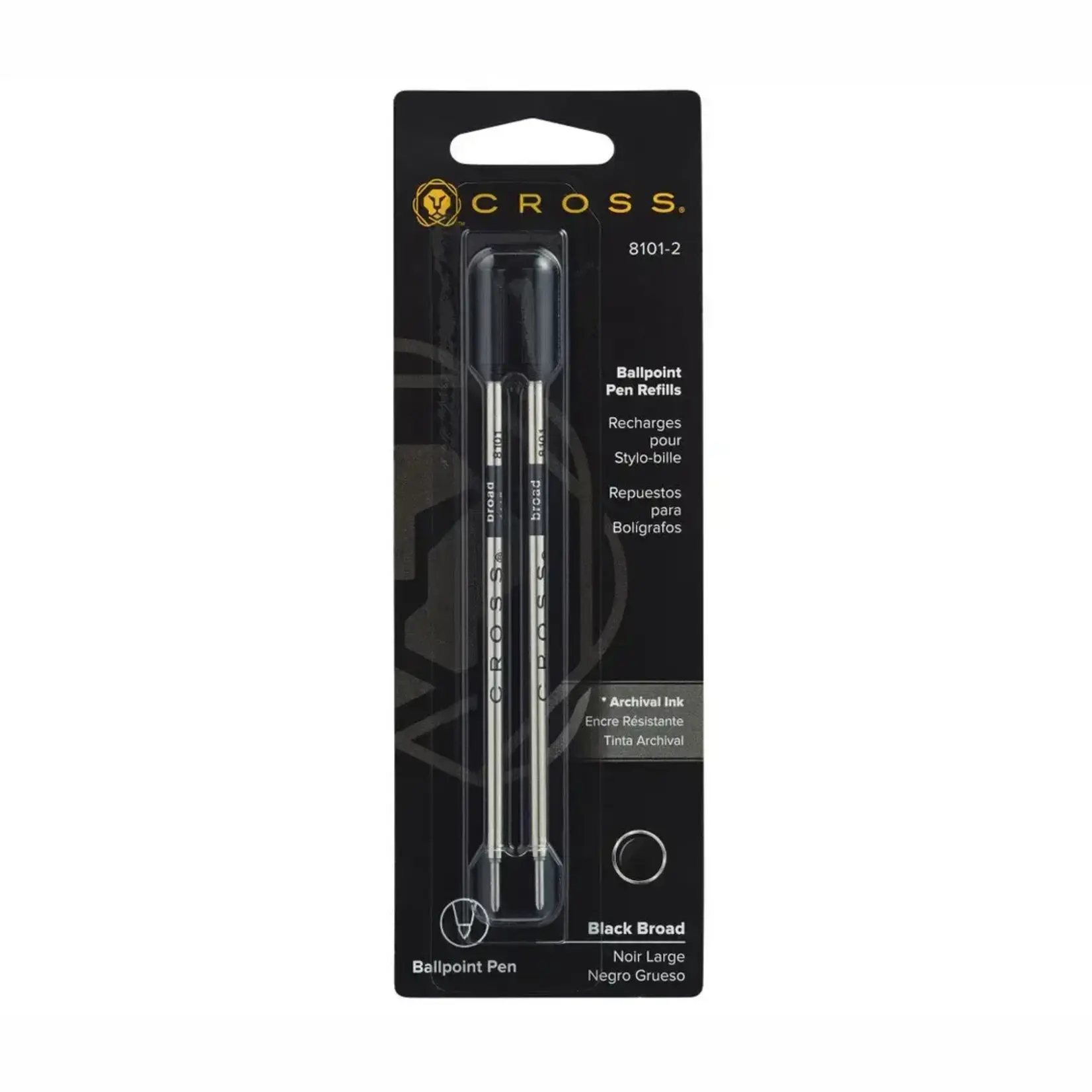 A. T. Cross Ballpoint Pen Refill - Black - Broad - Dual Pack