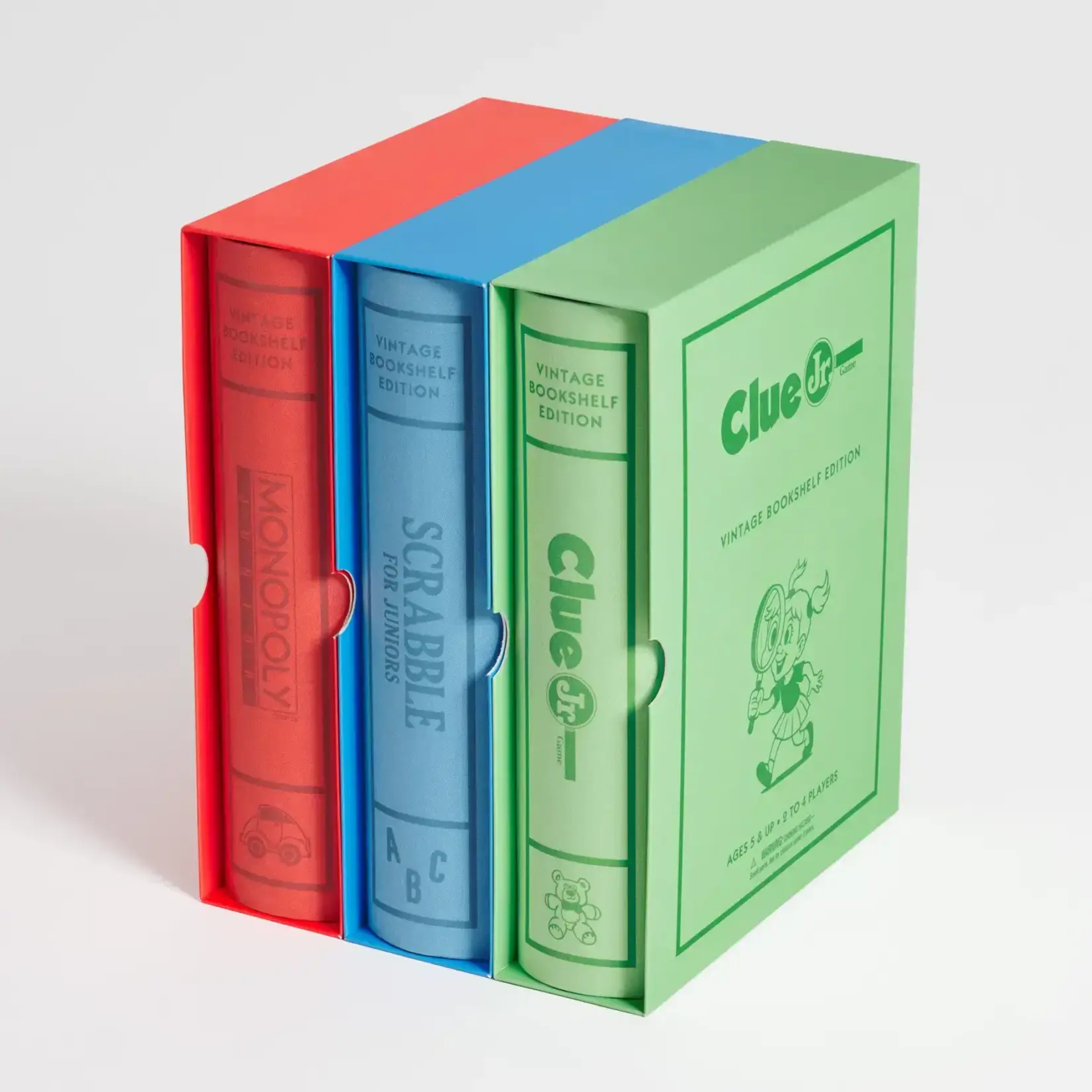 WS Game Company 3-Pack Asst Junior Editions Vintage Bookshelf Games