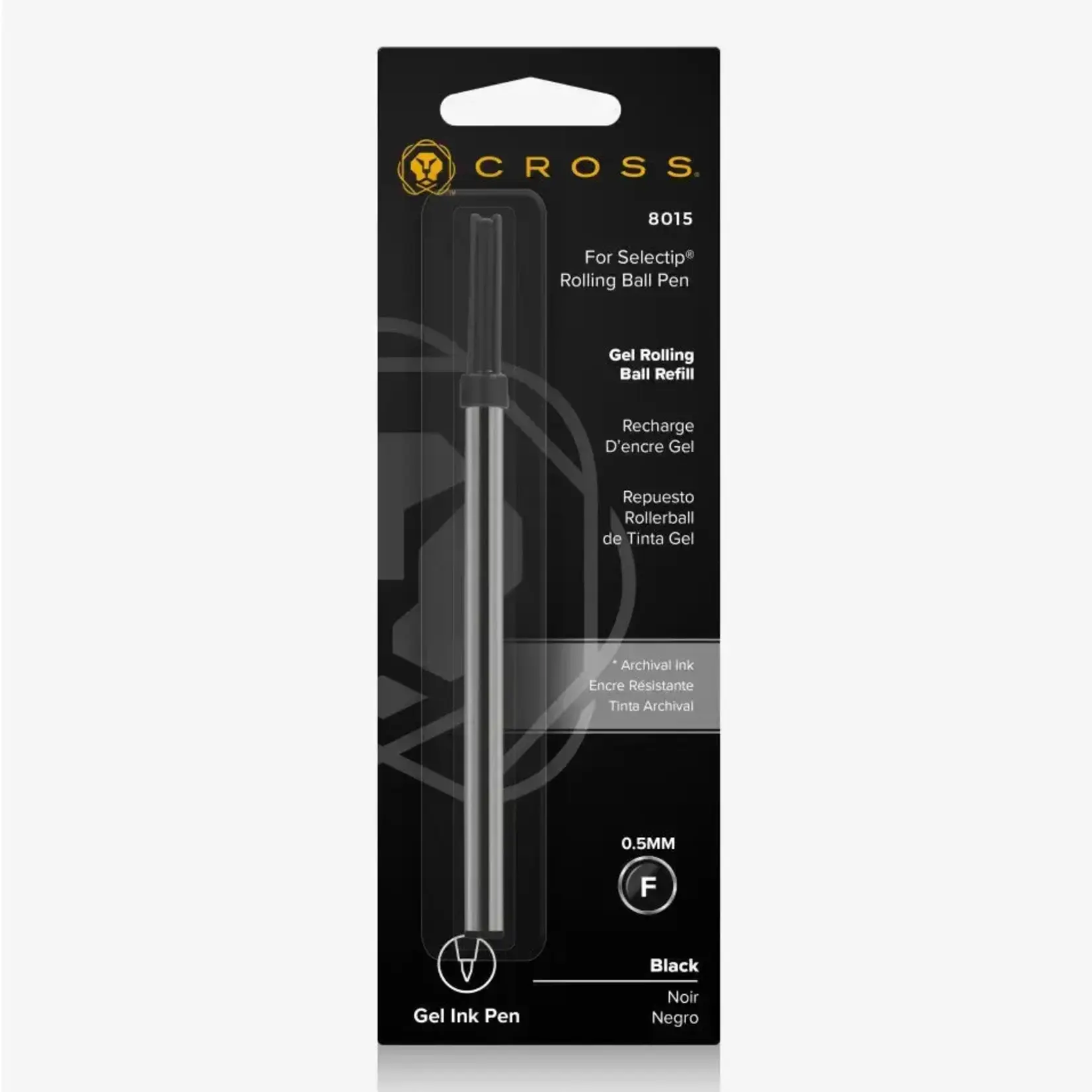 A. T. Cross Fine Gel Rollerball Refill - Black - Single Pack (0.5MM)