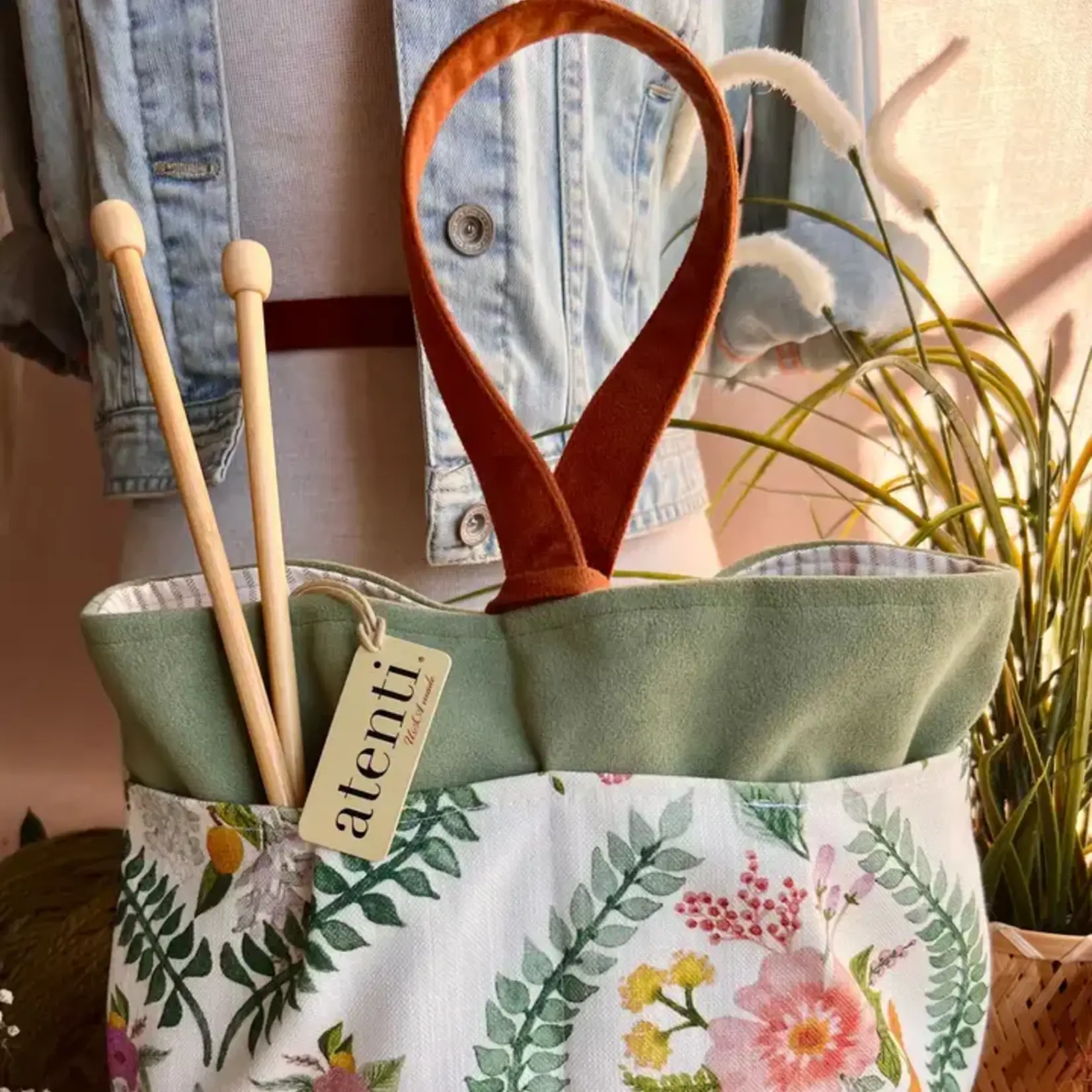 Atenti Florence Tall Caddy– Handmade USA Yarn & Notions Organizer, Atenti Project Bag