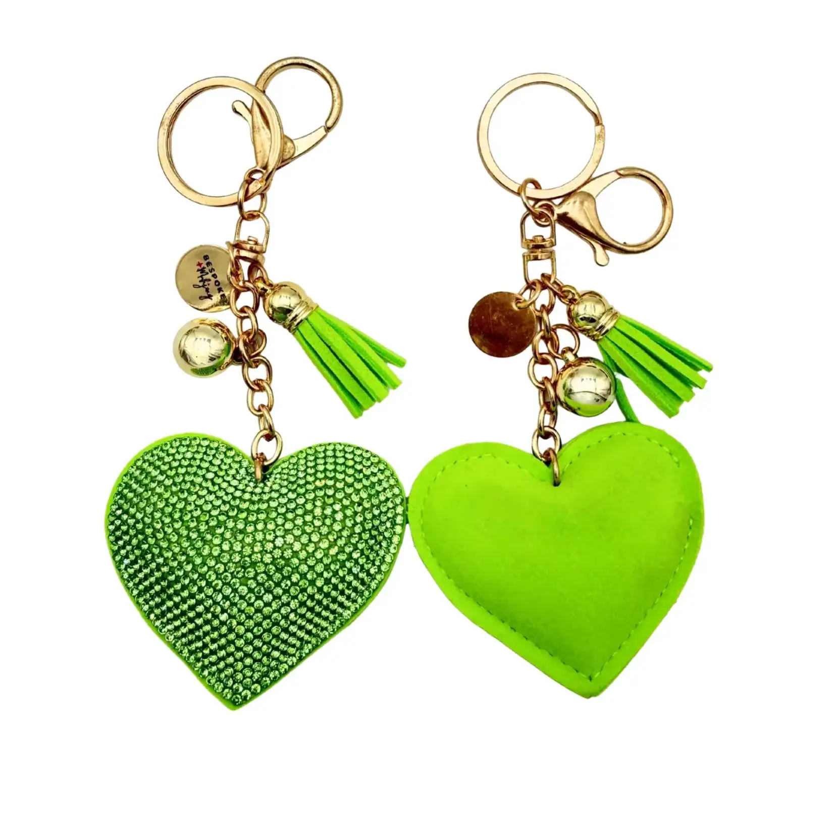 Bespoke Mahjong Heart Charm - Lime Green