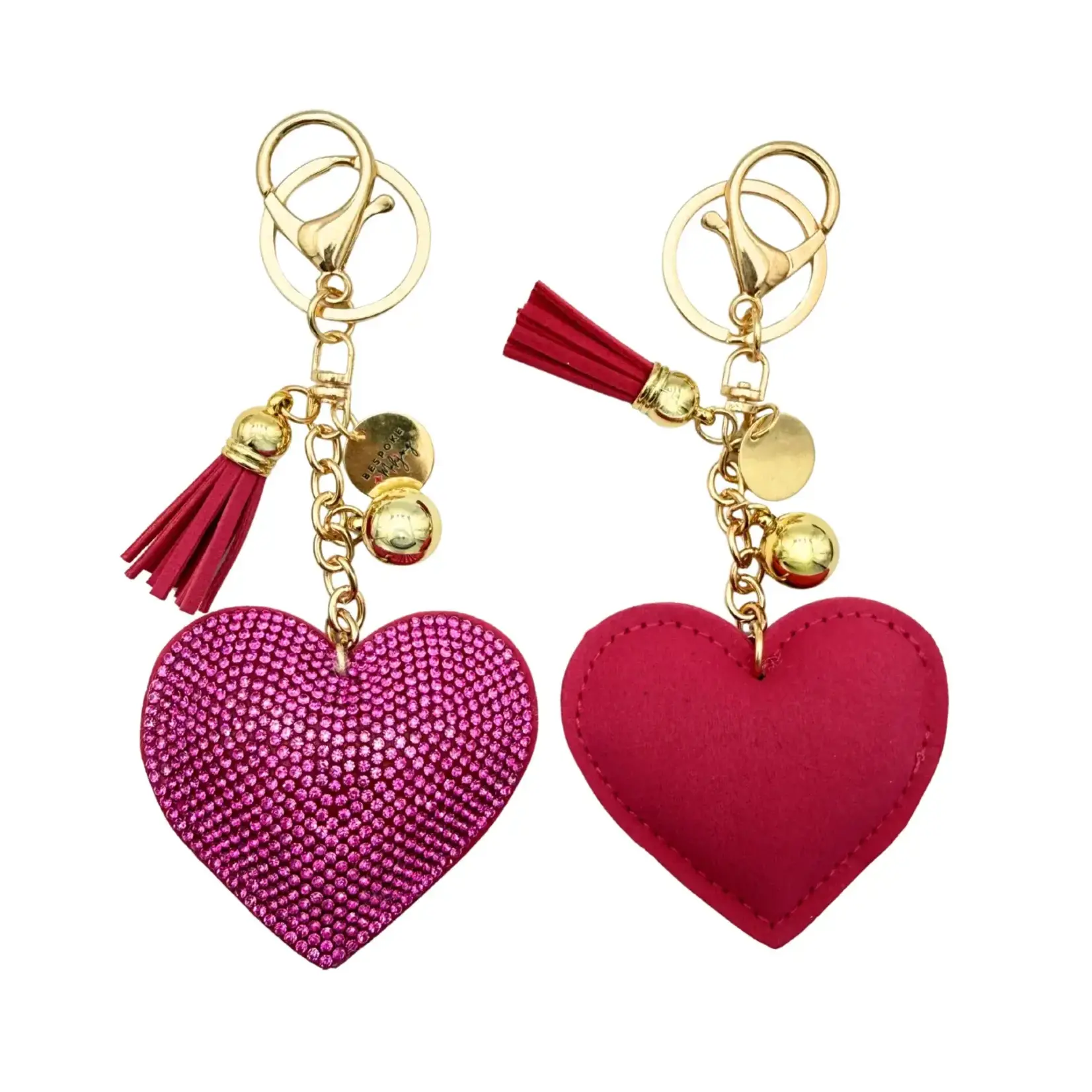 Bespoke Mahjong Heart Charm - Hot Pink