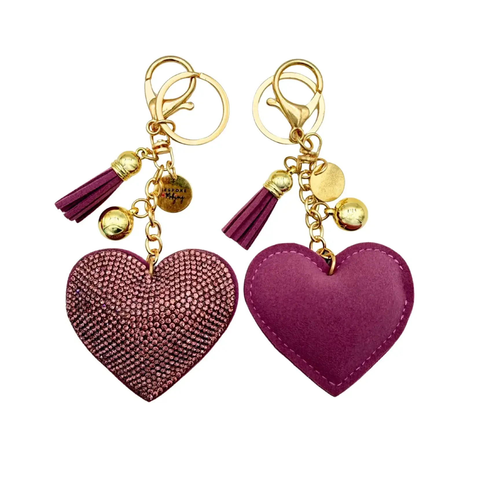 Bespoke Mahjong Heart Charm - Rose Pink